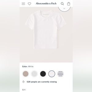 Abercrombie & Fitch Soft A&F Essential collection white tee size XS